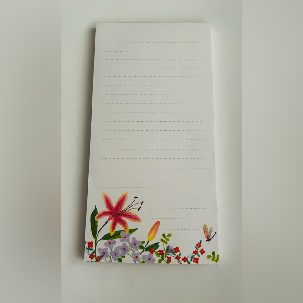 New Notepad Dragonfly Amongst the Flowers 70 Pages Lined made in Korea